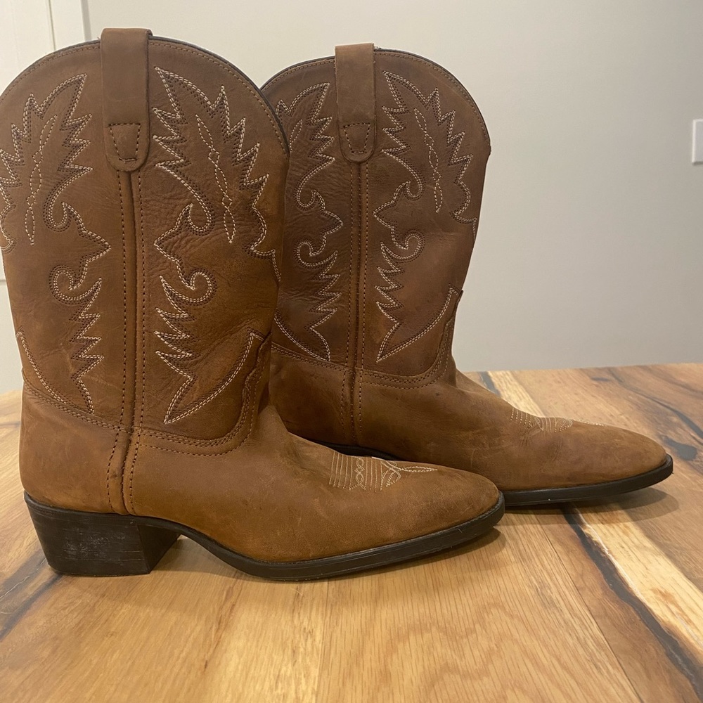 Leather boots.
